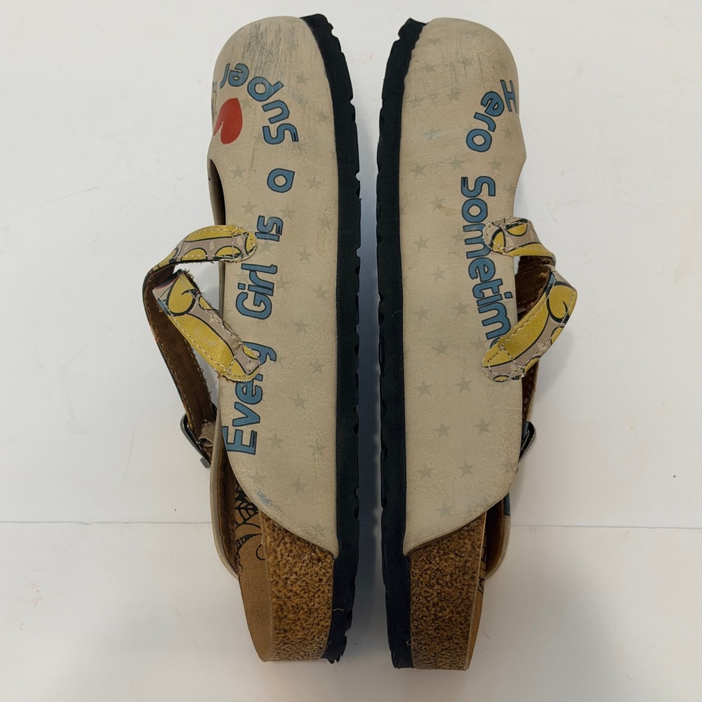 Calceo Goby 'Every Girl Is A Super Hero' Clogs/Mules Shoes Size 38 US 7.5 - Picture 8 of 16